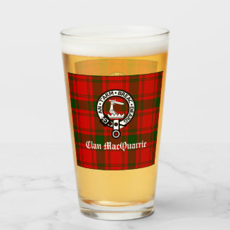 Clan MacQuarrie Tartan und Wappen Glas