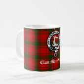 Clan MacQuarrie Tartan und Wappen Kaffeetasse (Vorderseite Links)