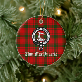 Clan MacQuarrie Tartan und Wappen Keramik Ornament