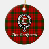 Clan MacQuarrie Tartan und Wappen Keramik Ornament (Vorne)