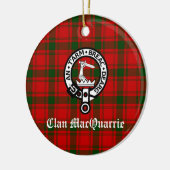 Clan MacQuarrie Tartan und Wappen Keramik Ornament (Links)