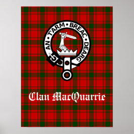 Clan MacQuarrie Tartan und Wappen Poster