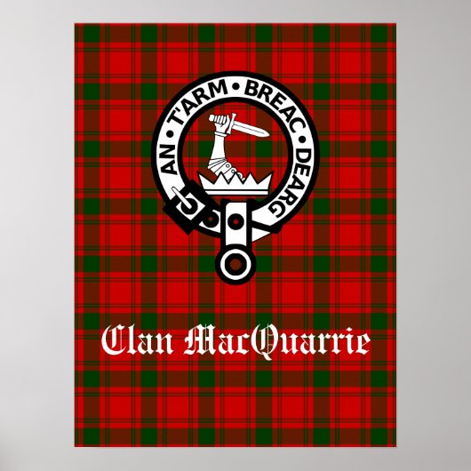 Clan MacQuarrie Tartan und Wappen Poster (Vorne)