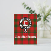 Clan MacQuarrie Tartan und Wappen Postkarte (Stehend Vorderseite)