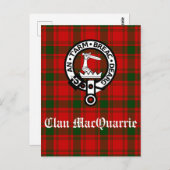 Clan MacQuarrie Tartan und Wappen Postkarte (Vorne/Hinten)