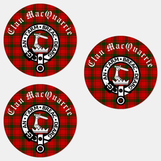 Clan MacQuarrie Tartan und Wappen Round Etiketten (Gruppe)