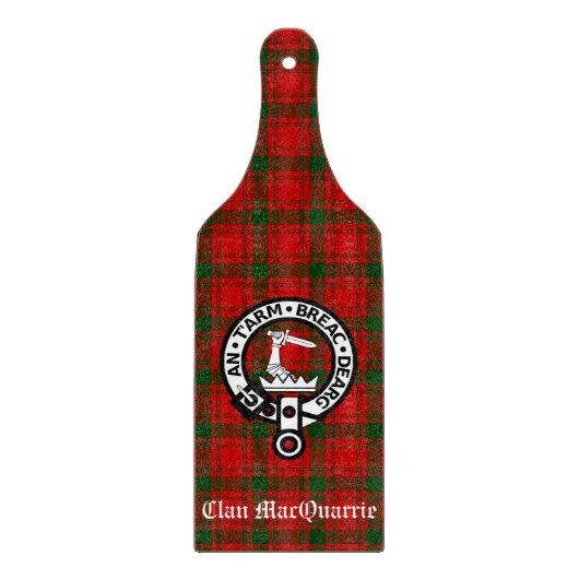 Clan MacQuarrie Tartan und Wappen Schneidebrett (Vorderseite)