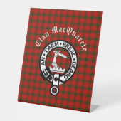 Clan MacQuarrie Tartan und Wappen Sockelschild (Vorderseite)