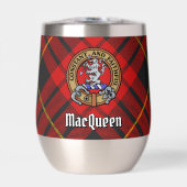 Clan MacQueen Crest über Tartan (Vorderseite)