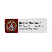 Clan MacQueen Crest über Tartan (Vorne)