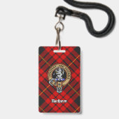 Clan MacQueen Crest über Tartan Ausweis (Vorderseite mit Lanyard)