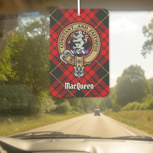 Clan MacQueen Crest über Tartan Autolufterfrischer