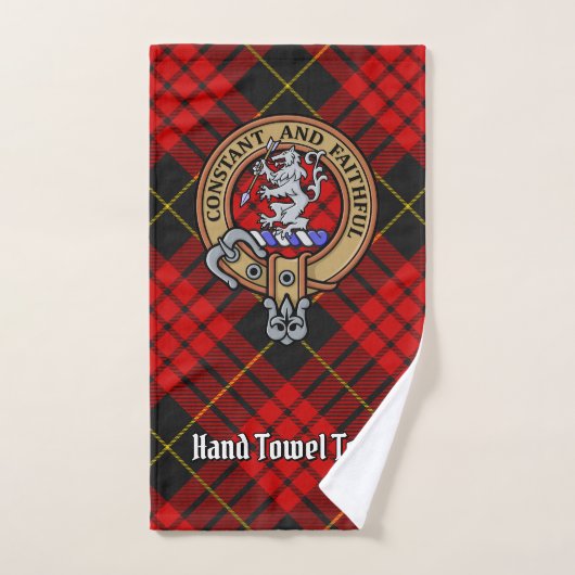 Clan MacQueen Crest über Tartan Badhandtuch Set (Handtuch)