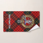 Clan MacQueen Crest über Tartan Badhandtuch Set (Handtuch)