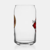 Clan MacQueen Crest über Tartan Dosenglas (Links)