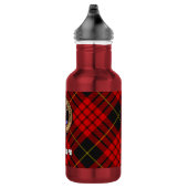 Clan MacQueen Crest über Tartan Edelstahlflasche (Rechts)