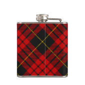 Clan MacQueen Crest über Tartan Flachmann (Rückseite)