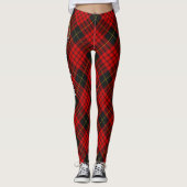 Clan MacQueen Crest über Tartan Leggings (Vorderseite)