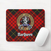 Clan MacQueen Crest über Tartan Mousepad (Mit Mouse)