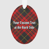 Clan MacQueen Crest über Tartan Ornament (Rückseite)