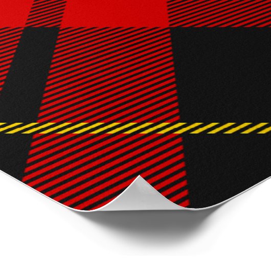 Clan MacQueen Crest über Tartan Poster (Ecke)