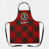 Clan MacQueen Crest über Tartan Schürze (Vorderseite)