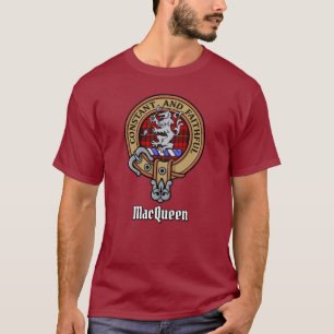 Clan MacQueen Crest über Tartan T-Shirt