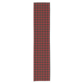 Clan MacQueen Red and Black Scottish Tartan Kurzer Tischläufer (Vorderseite)