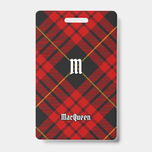 Clan MacQueen Tartan Ausweis (Vorderseite)