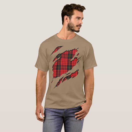 Clan MacQueen Tartan-karierte Effekte T-Shirt (Vorne ganz)
