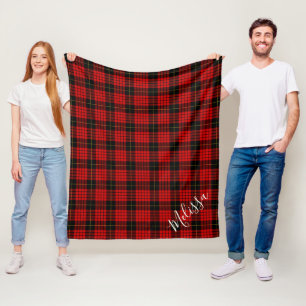 Clan MacQueen Tartan Karierter Personalisierter Na Fleecedecke