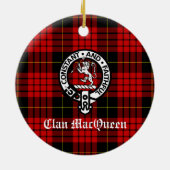 Clan MacQueen Tartan Keramik Ornament (Hinten)