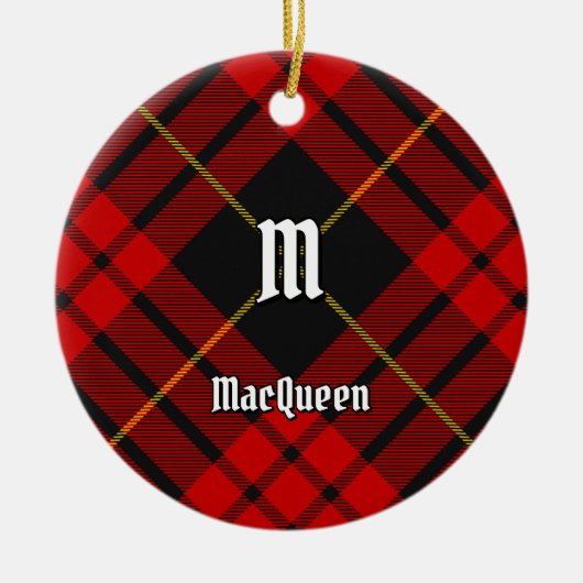 Clan MacQueen Tartan Keramik Ornament (Vorne)