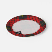 Clan MacQueen Tartan Pappteller (Schrägansicht)