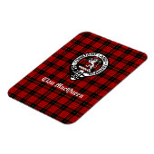 Clan MacQueen Wappen Abzeichen & Tartan Magnet (Linke Seite)