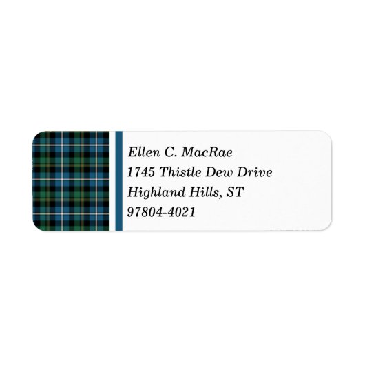 Clan MacRae Bright Blue und Green Hunting Tartan (Vorne)