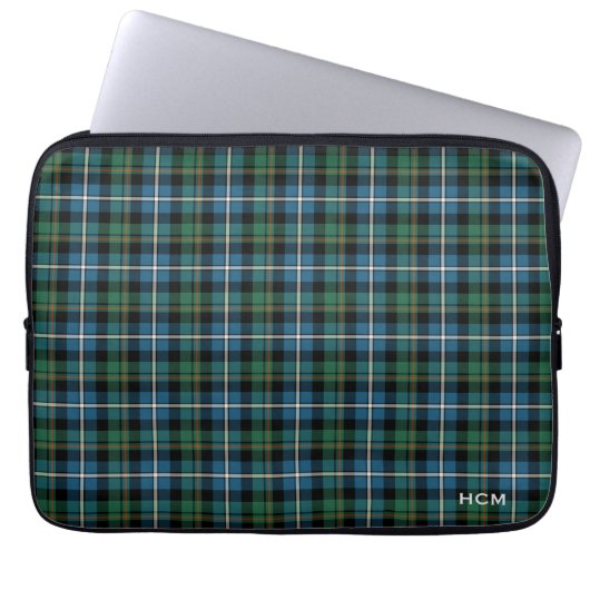 Clan MacRae Hunting Tartan Scottish Kariert Monogr Laptopschutzhülle (Vorderseite)