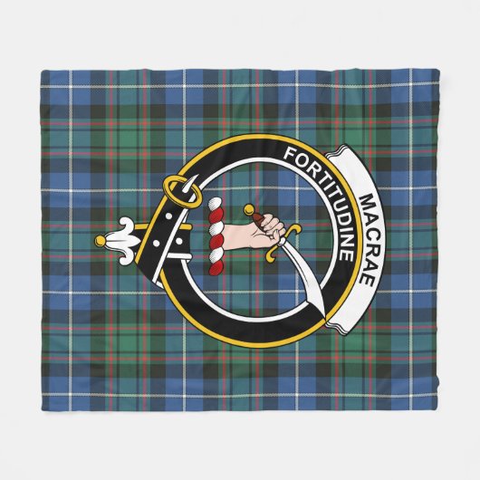 Clan MacRae Jagd Ancient Tartan Kariert Fleecedecke (Vorderseite (Horizontal))
