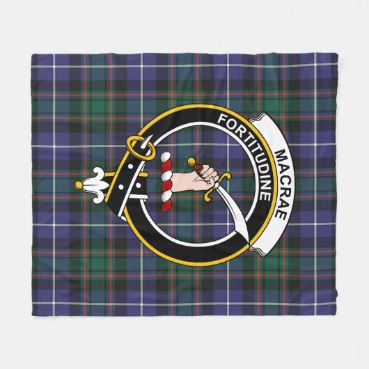 Clan MacRae Jagd Modernes Tartan Kariert Fleecedecke (Vorderseite (Horizontal))