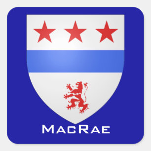 Clan MacRae Schild Quadratischer Aufkleber
