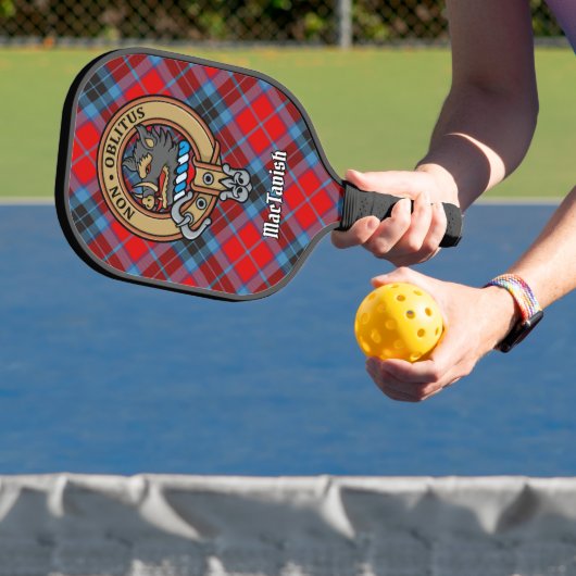 Clan MacTavish Crest over Tartan Keychain Pickleball Schläger (InSitu)