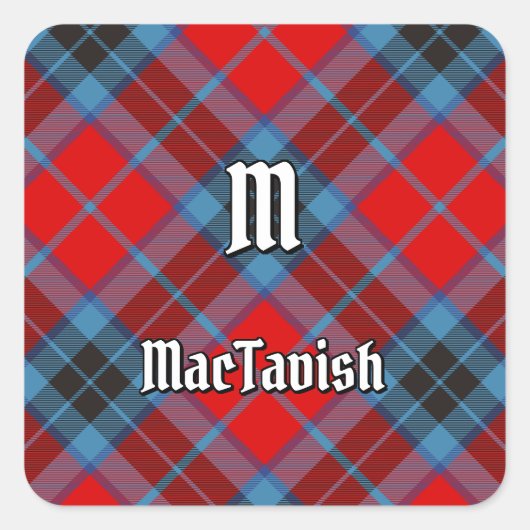 Clan MacTavish Tartan Quadratischer Aufkleber (Vorderseite)
