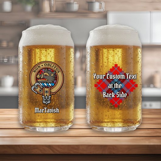 Clan MacTavish Wappen über Tartan Dosenglas