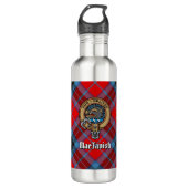 Clan MacTavish Wappen über Tartan Edelstahlflasche (Vorderseite)