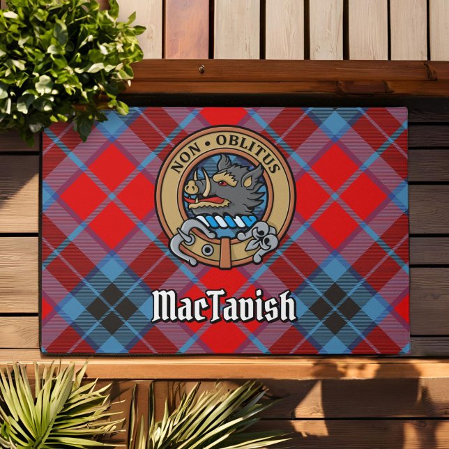 Clan MacTavish Wappen über Tartan Fußmatte (Von Creator hochgeladen)
