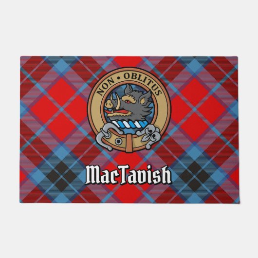 Clan MacTavish Wappen über Tartan Fußmatte (Vorderseite)