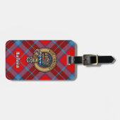 Clan MacTavish Wappen über Tartan Gepäckanhänger (Vorderseite horizontal)