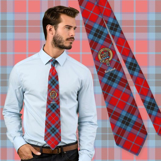 Clan MacTavish Wappen über Tartan Krawatte