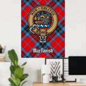 Clan MacTavish Wappen über Tartan Poster (Heimbüro)