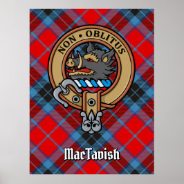 Clan MacTavish Wappen über Tartan Poster